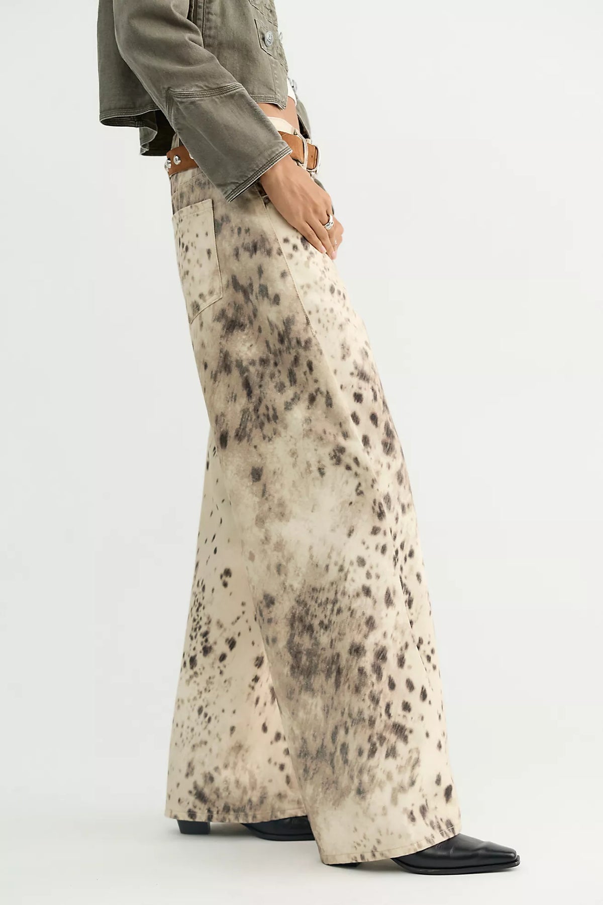 We The Free Alter Ego Wide Leg - Snow Leopard
