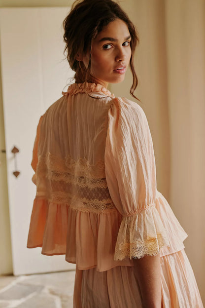 Forever Young Bed Jacket - Peach Pit