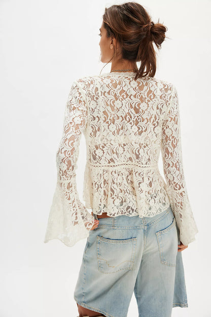 Whispering Love Lace Top - Tofu