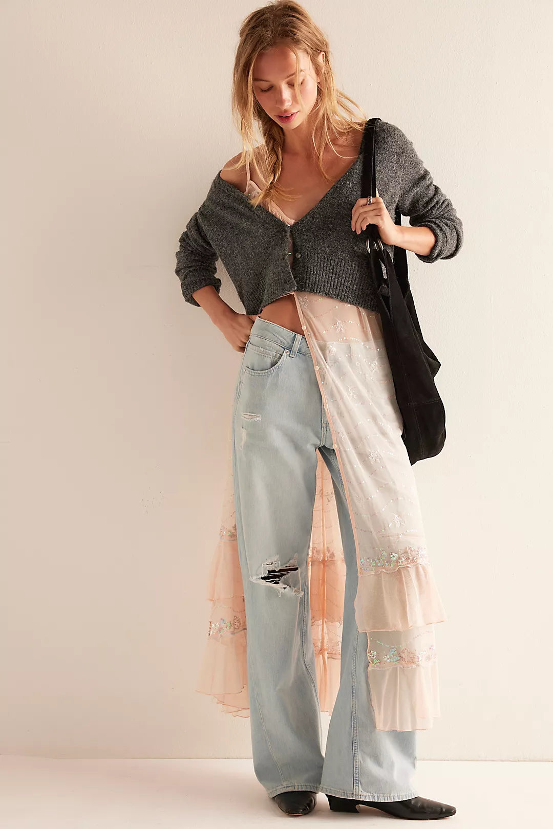 Star of the Show Midi Slip  - Peach Dust