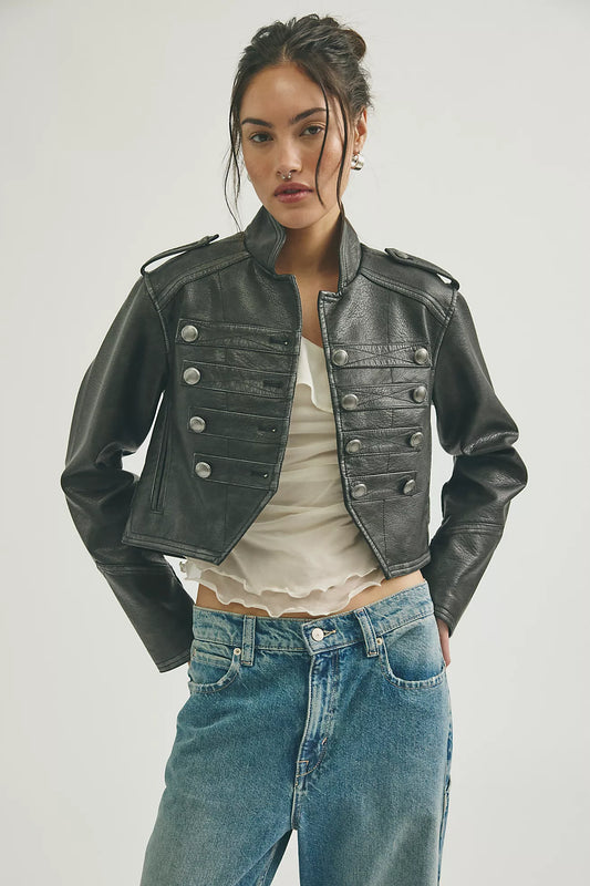 Ryland Vegan Leather Band Jacket