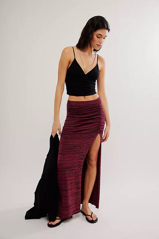 Peak Show Maxi Skirt - Earth Red