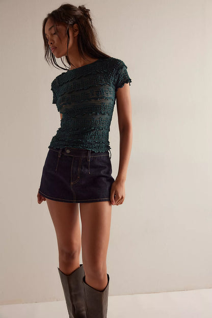 Angelina Lace Tee - Seamoss