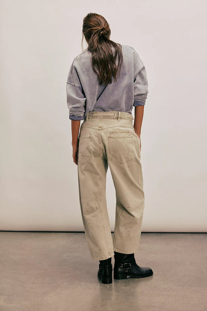 Moxie Low Slung Pull-On Barrel Jeans - Jetty