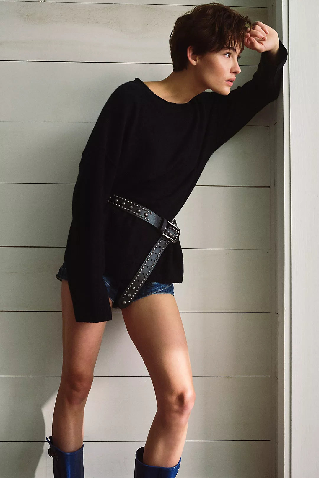 Sola Stud Belt - Black