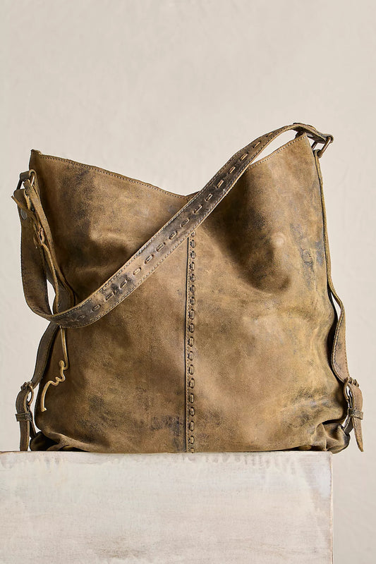 Dallas Distressed Leather Bag - Sandblasted Khaki