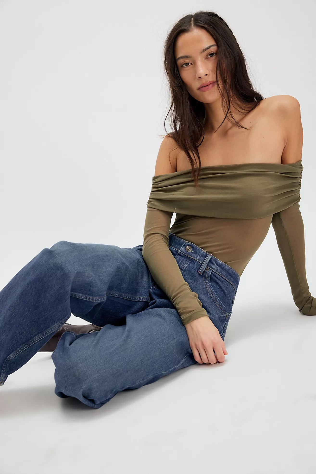 Forget Me Not Bodysuit - Olive