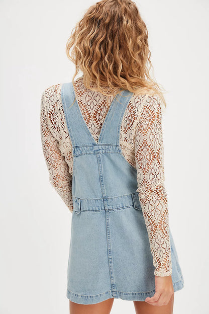 Edie Denim Skirtall - Apple Blues