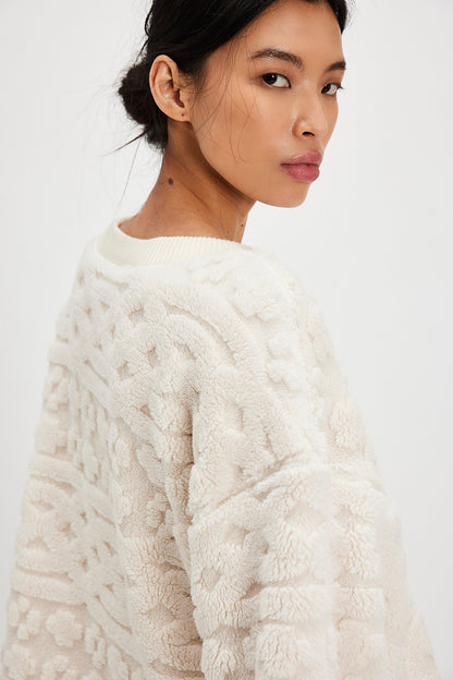 Cable Knit Sweater- Ivory