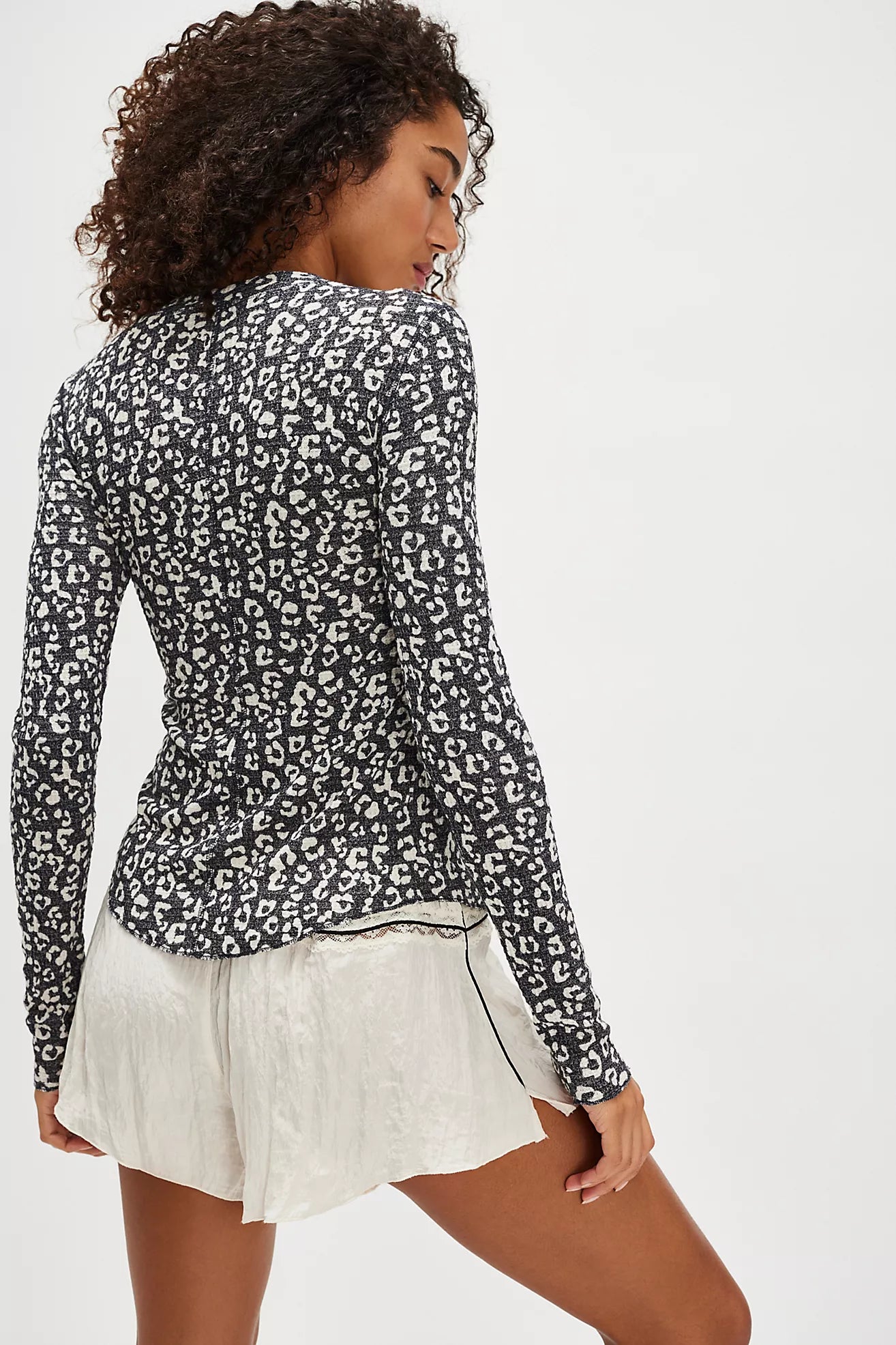 Going Places Printed Cardi - Charcoal Combo
