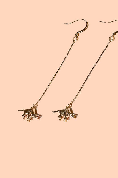 Dino-mite Triceratops Earring- 18K Gold Plated
