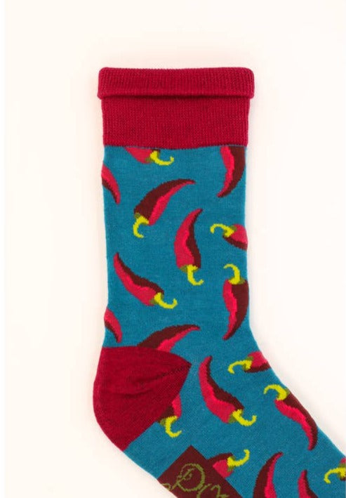 Men's Hot Chillies Socks - Teal - La De Da