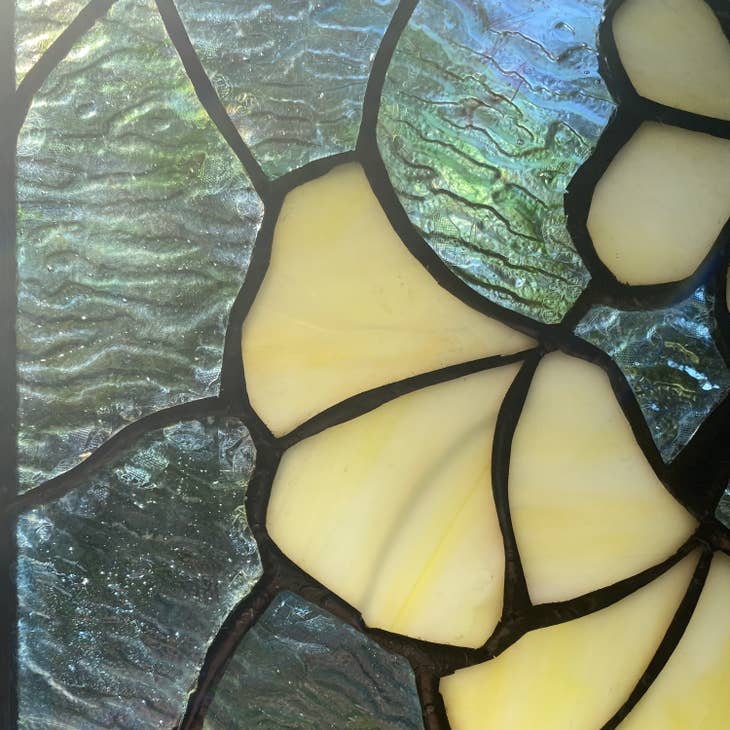Gingko Leaf Stained Glass Window Panel - La De Da