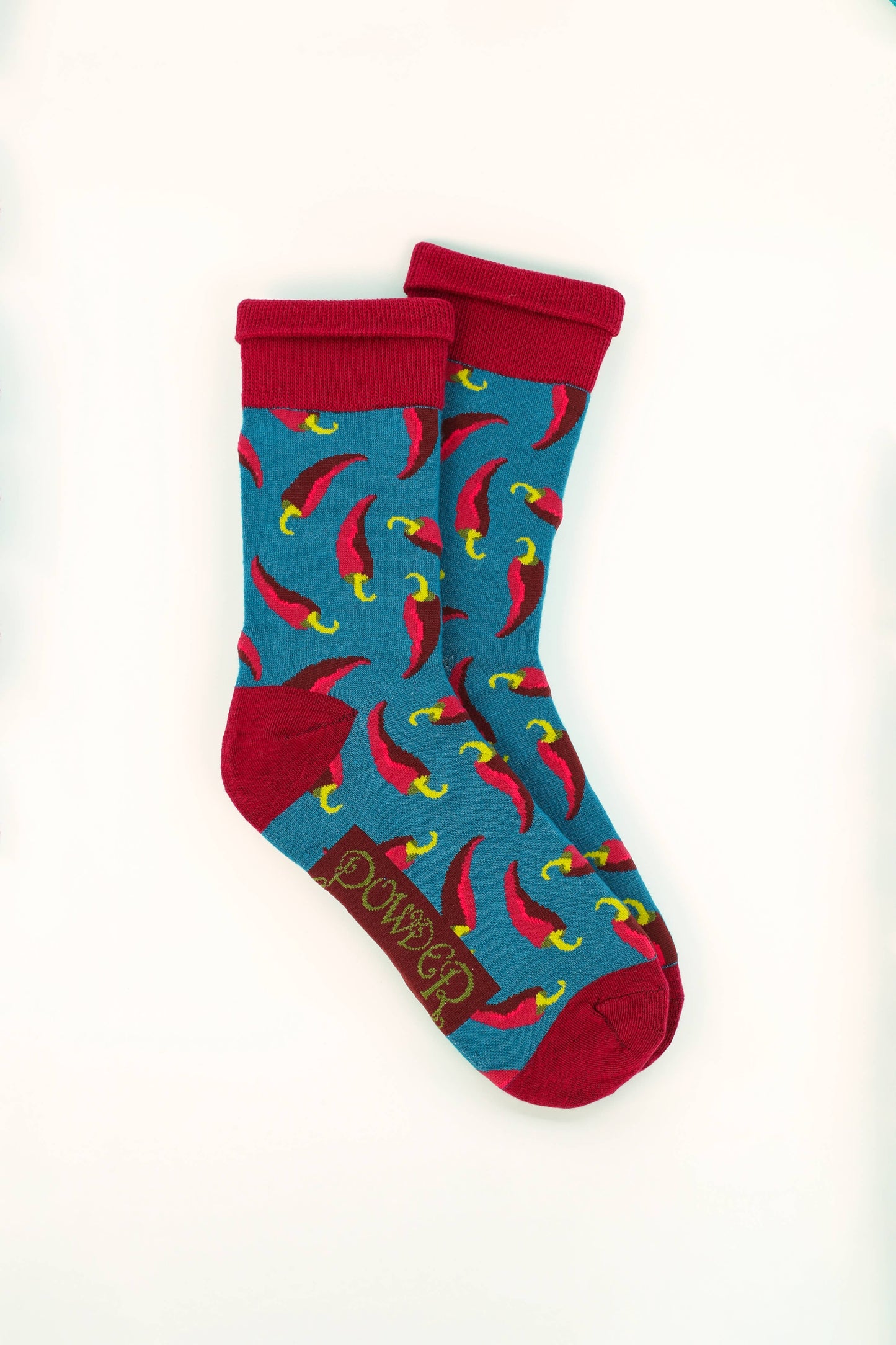 Men's Hot Chillies Socks - Teal - La De Da