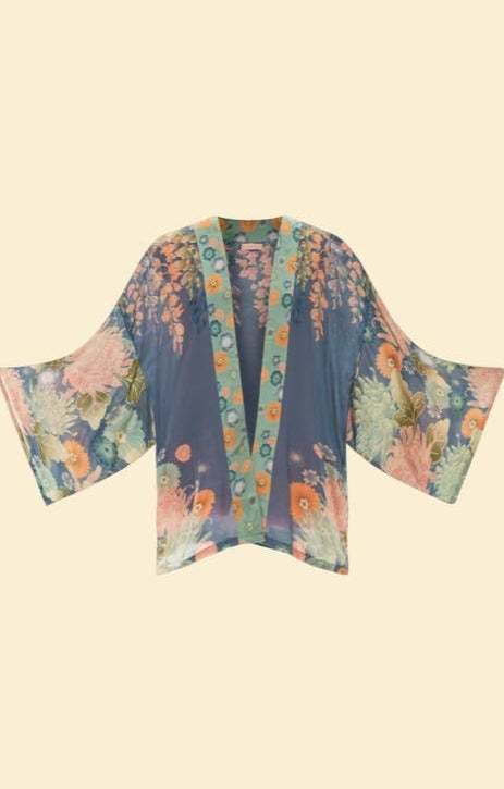 Trailing Wisteria Kimono Jacket - Ink - La De Da