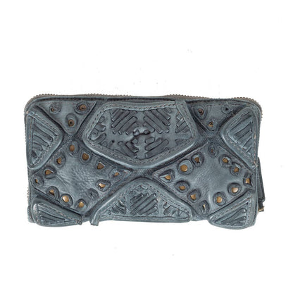 VIA Zip Clutch Wallet - Blue/Grey - La De Da