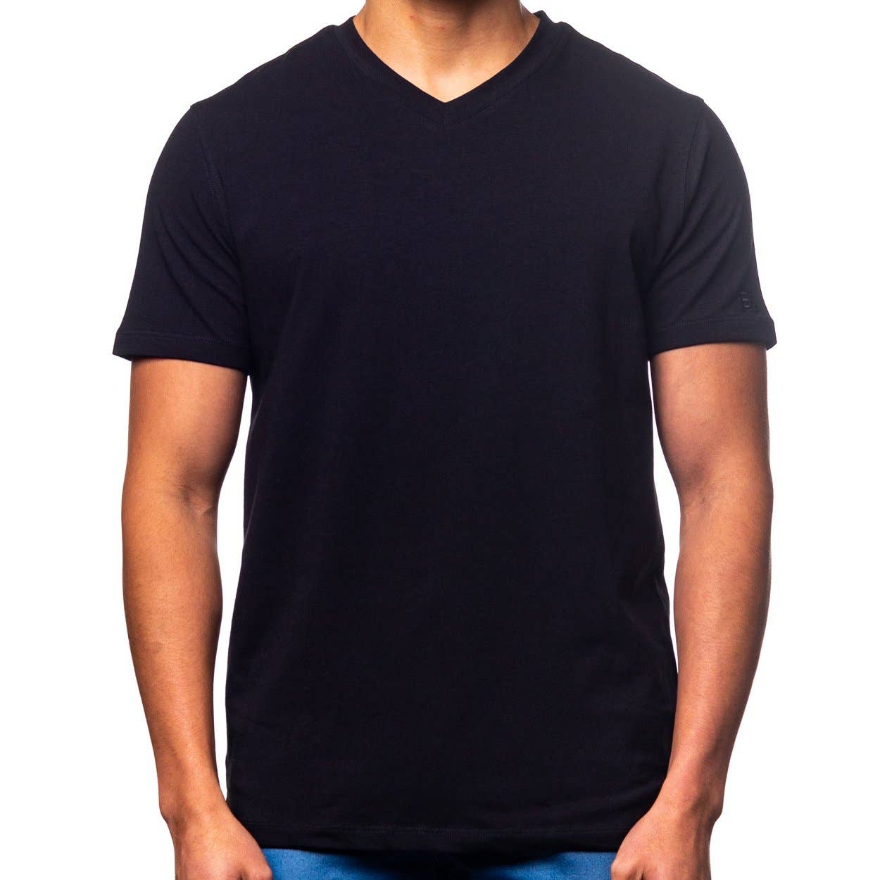 Basic V Neck T-Shirt - Black - La De Da