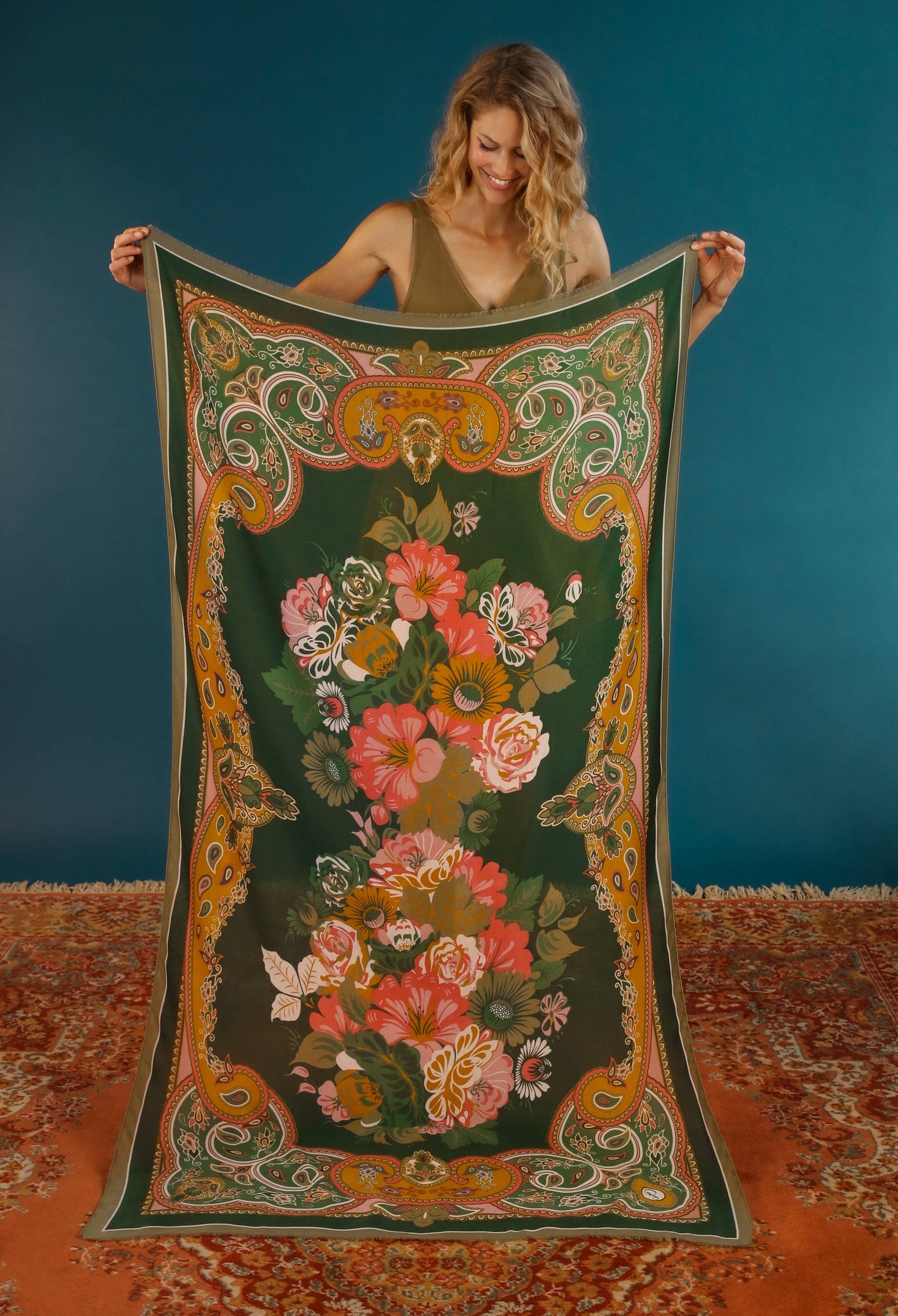 Print Folk Art Floral Scarf - La De Da