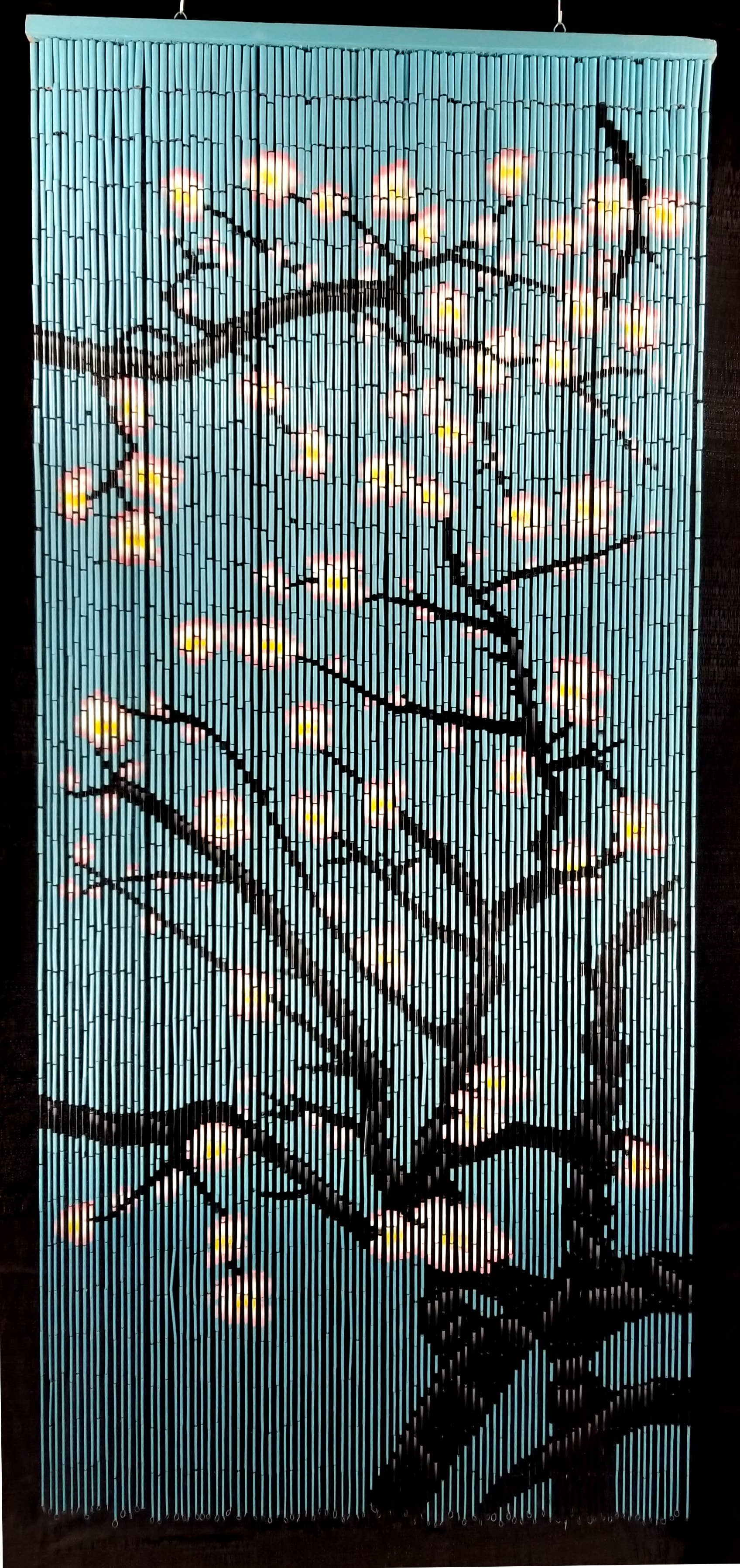 Cherry Blossom Bamboo Beaded Curtain La De Da