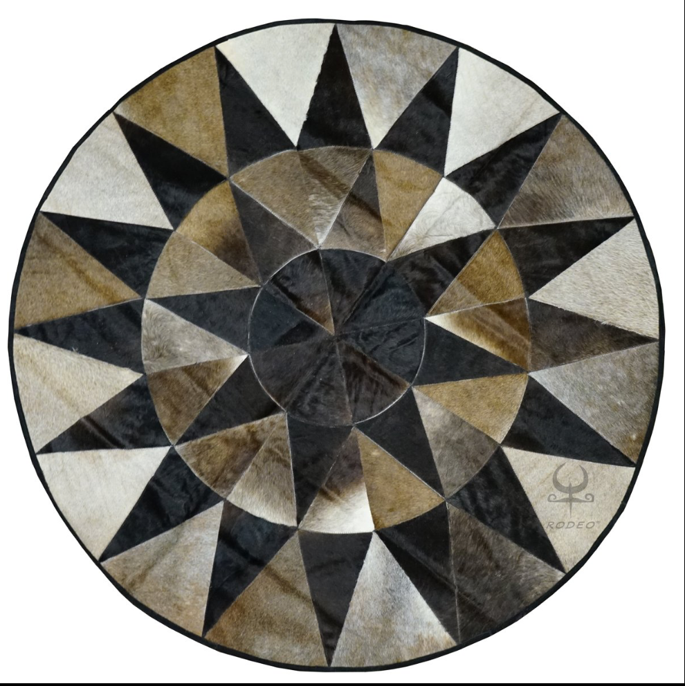 Round  PatchWork Cowhide Rug - La De Da