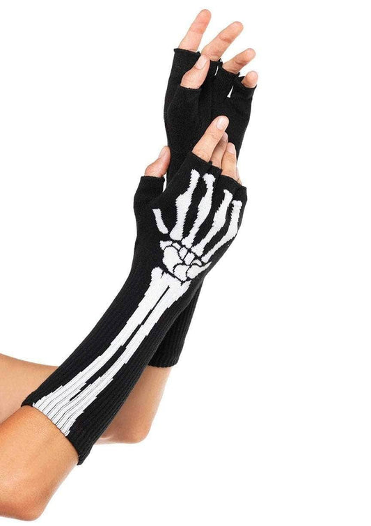 Woven Skeleton Fingerless Gloves - La De Da