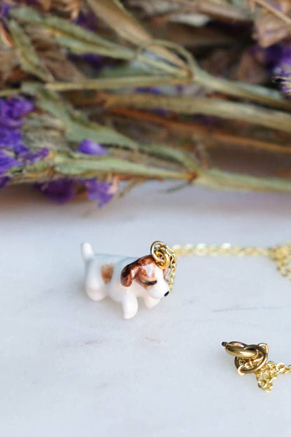 Tiny Jack Russle Puppy Necklace