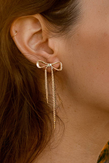 Disco Bow Stud - 18k Gold Plated