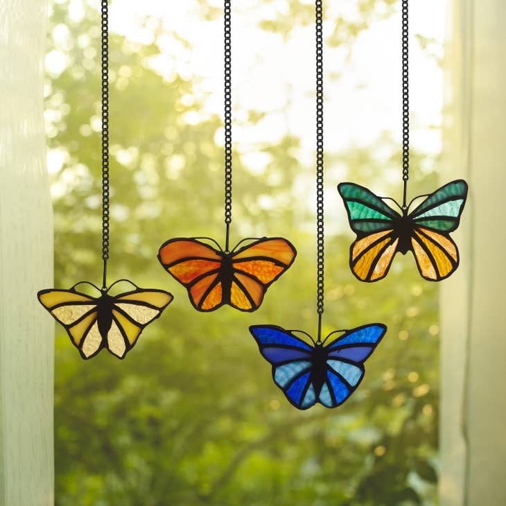 Mini Butterfly Stained Glass Window Panels - La De Da