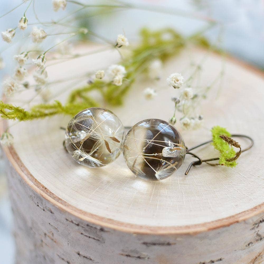 Dandelion Seed Earrings Make a Wish - La De Da