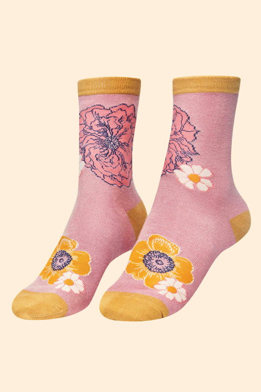 Flower Heads Ankle Socks - Petal - La De Da