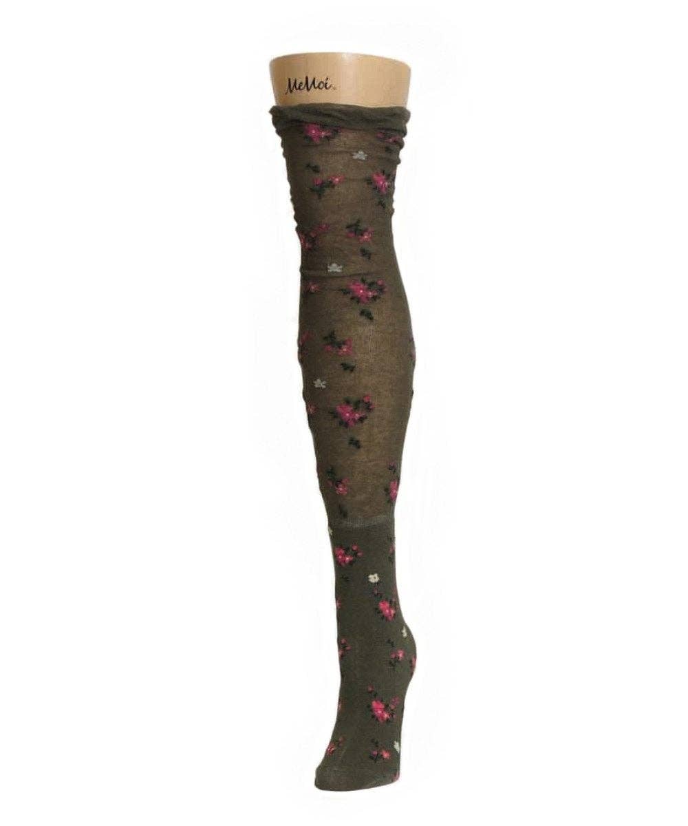 MeMoi Botanic Over The Knee Warm Socks - OS / Dusty Olive